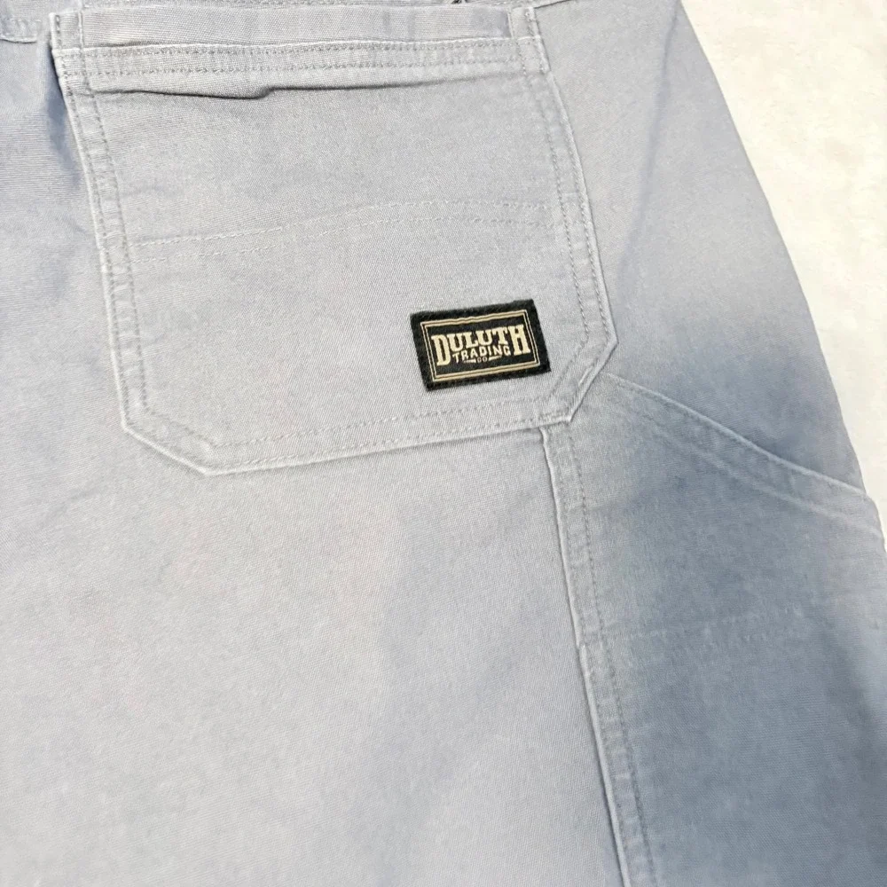 Duluth Trading Co Flex Fire Hose Cargo Shorts Mens Gray 38 Workwear Canvas